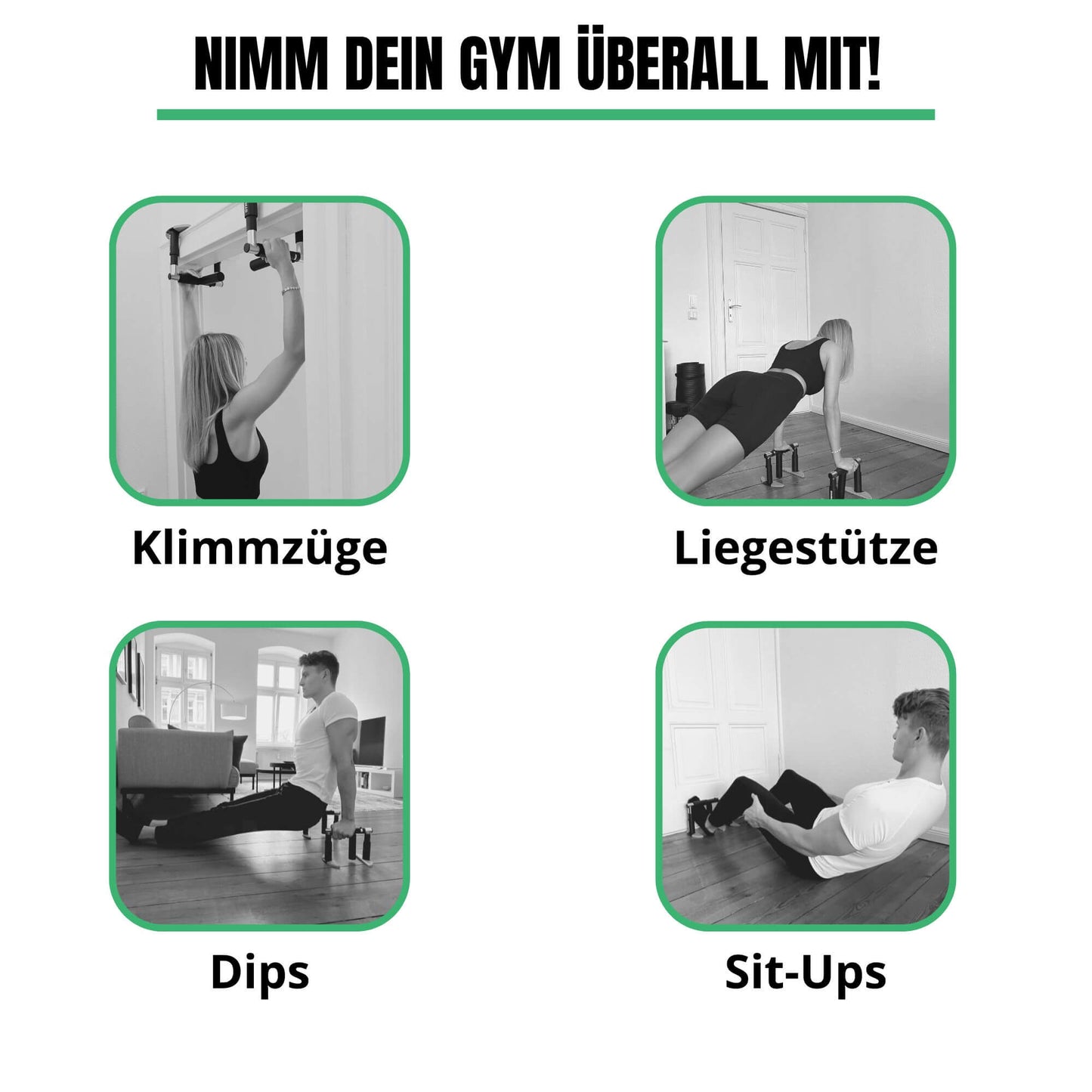 Flex-Up™| Erste Tragbare & Patentierte Premium Klimmzugstange Für Deinen Türrahmen