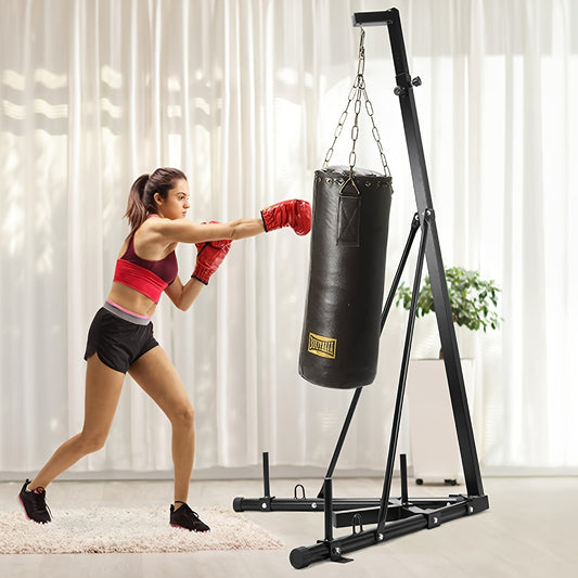Gymbodiez© - Premium Heavy-Duty Steel Adjustable Punching Bag Stand - 150 lbs Capacity