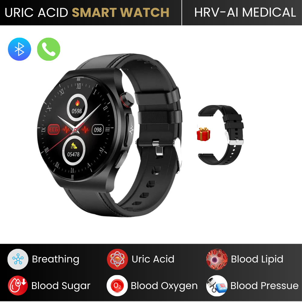 Gymbodiez© - 2025 New Laser Treatment Smart Watch - Blood Sugar - Lipid and Uric Acid Medical Grade ECG+PPG Health Monitoring