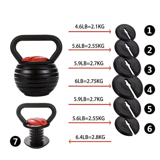 Gymbodiez© - Premium Verstellbare Kettlebell | bis zu 18kg