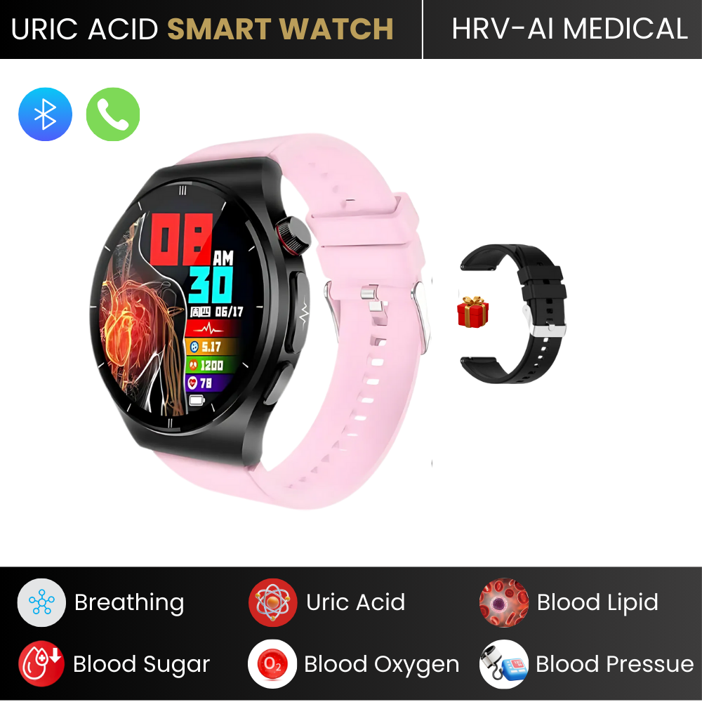 Gymbodiez© - 2025 New Laser Treatment Smart Watch - Blood Sugar - Lipid and Uric Acid Medical Grade ECG+PPG Health Monitoring