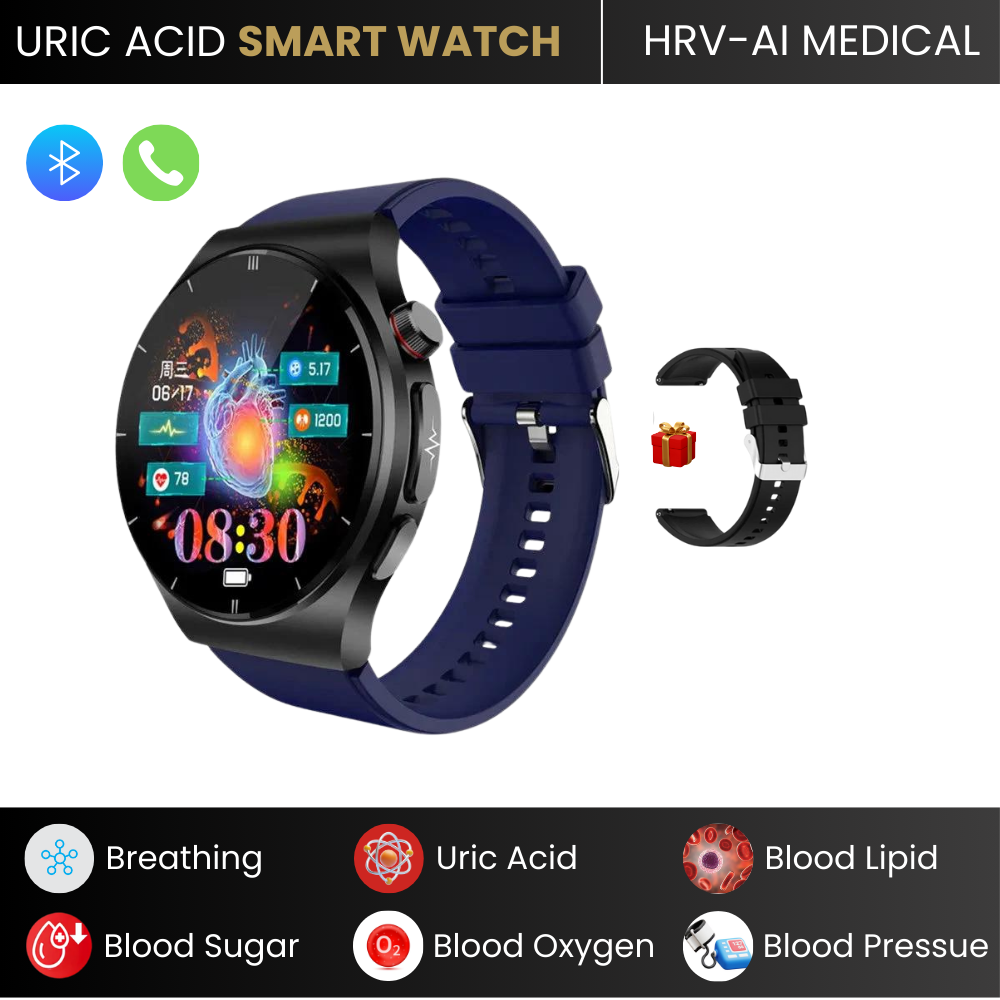 Gymbodiez© - 2025 New Laser Treatment Smart Watch - Blood Sugar - Lipid and Uric Acid Medical Grade ECG+PPG Health Monitoring