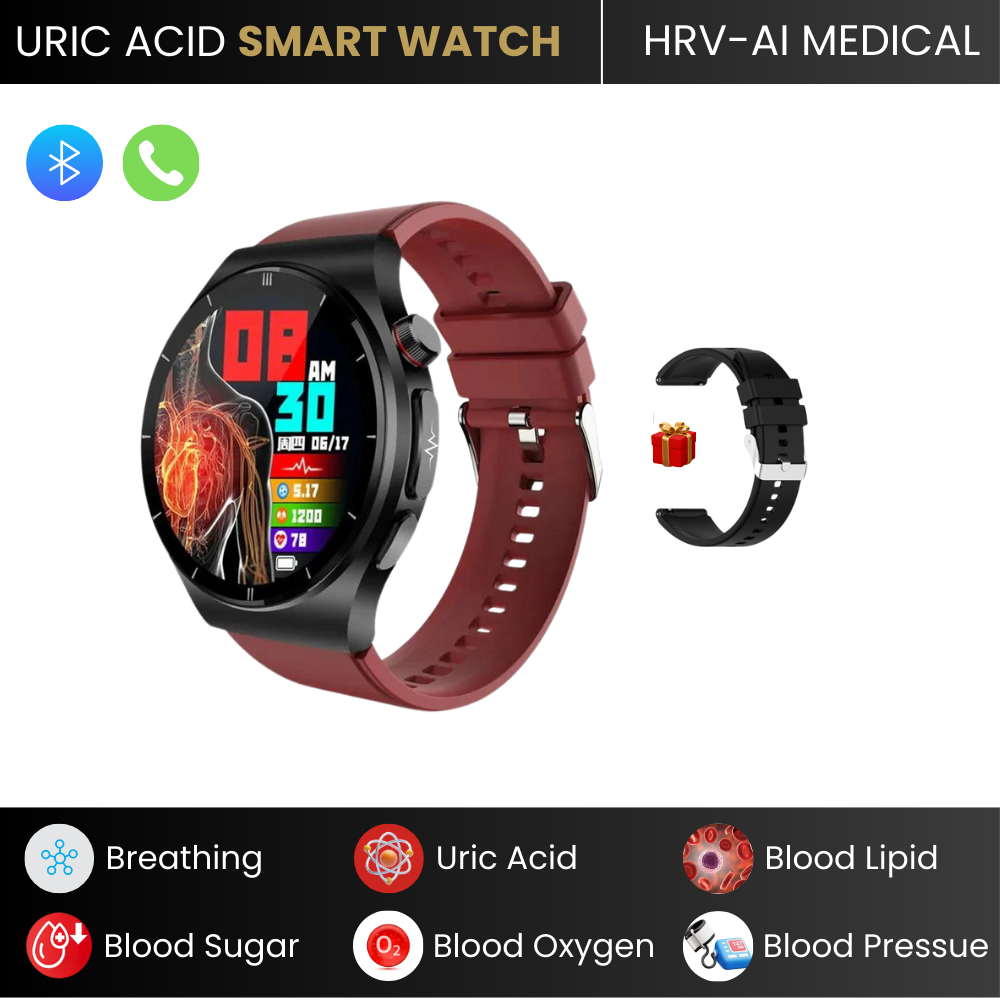 Gymbodiez© - 2025 New Laser Treatment Smart Watch - Blood Sugar - Lipid and Uric Acid Medical Grade ECG+PPG Health Monitoring