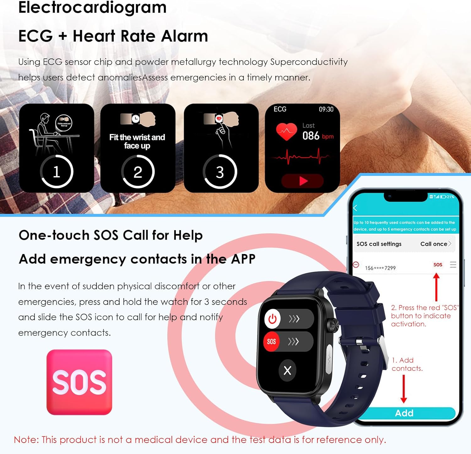 Gymbodiez© - GZ91 Extraodinary Health Exercise Management ECG Bluetooth Call SOS Emergency Call