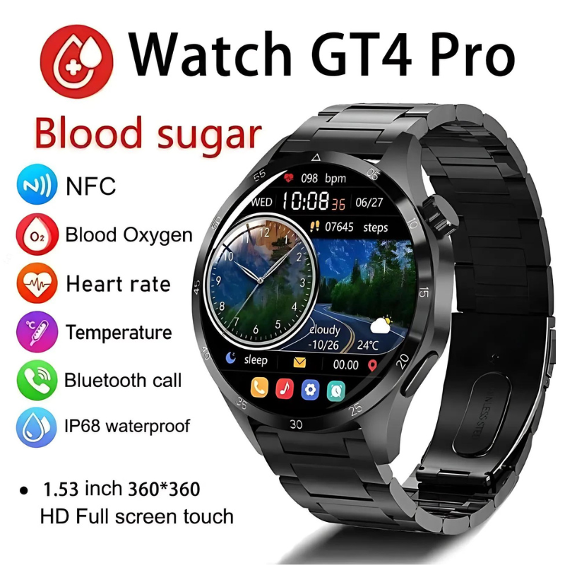 Gymbodiez© - 2025 New GT4 Pro Blood Sugar Monitoring Smartwatch - GPS tracker