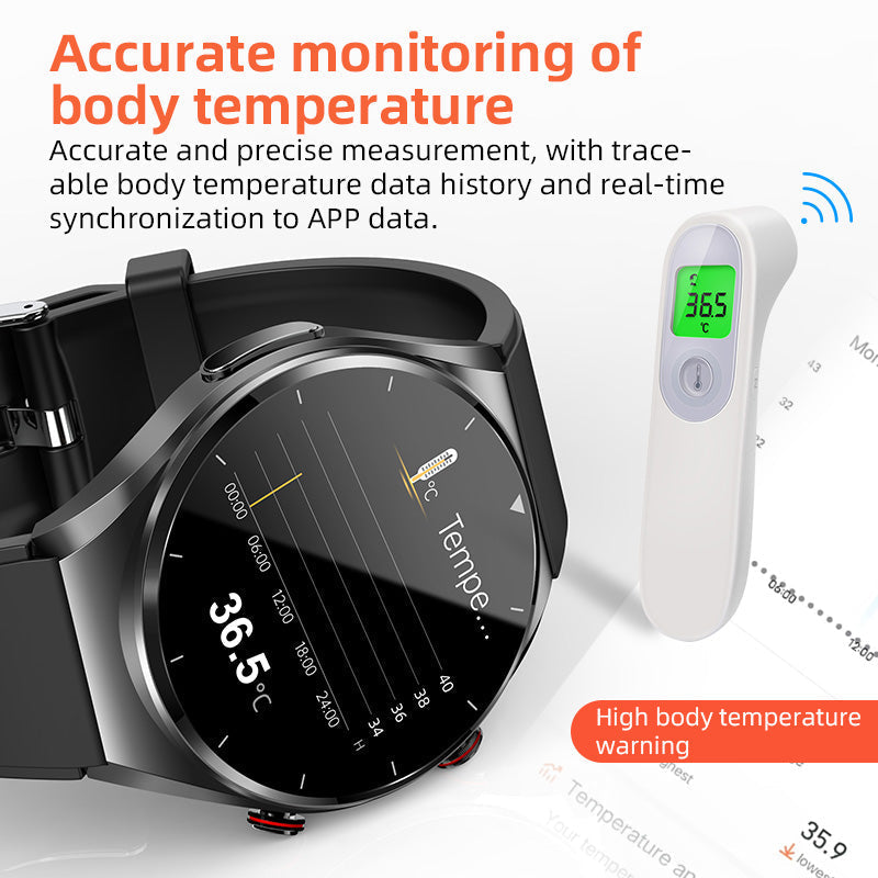 Gymbodiez© - Premium One-click Blood Pressure ECG/EKG HRV Heart Rate Montor Health Smart Watch