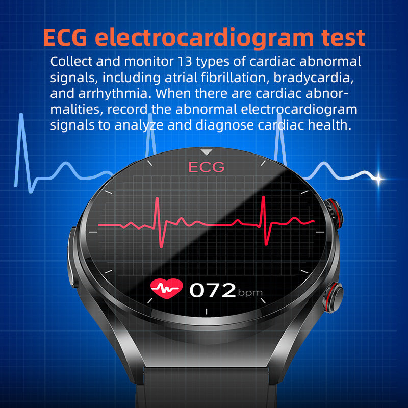 Gymbodiez© - Premium One-click Blood Pressure ECG/EKG HRV Heart Rate Montor Health Smart Watch