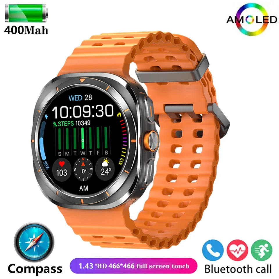 Gymbodiez© - 7 Ultra – Premium Outdoor Smartwatch | AMOLED Display, GPS & Compass | Bluetooth Calling | IP68 Waterproof | Upgraded for Galaxy Watch 6 Users