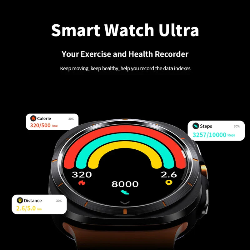 Gymbodiez© - 7 Ultra – Premium Outdoor Smartwatch | AMOLED Display, GPS & Compass | Bluetooth Calling | IP68 Waterproof | Upgraded for Galaxy Watch 6 Users