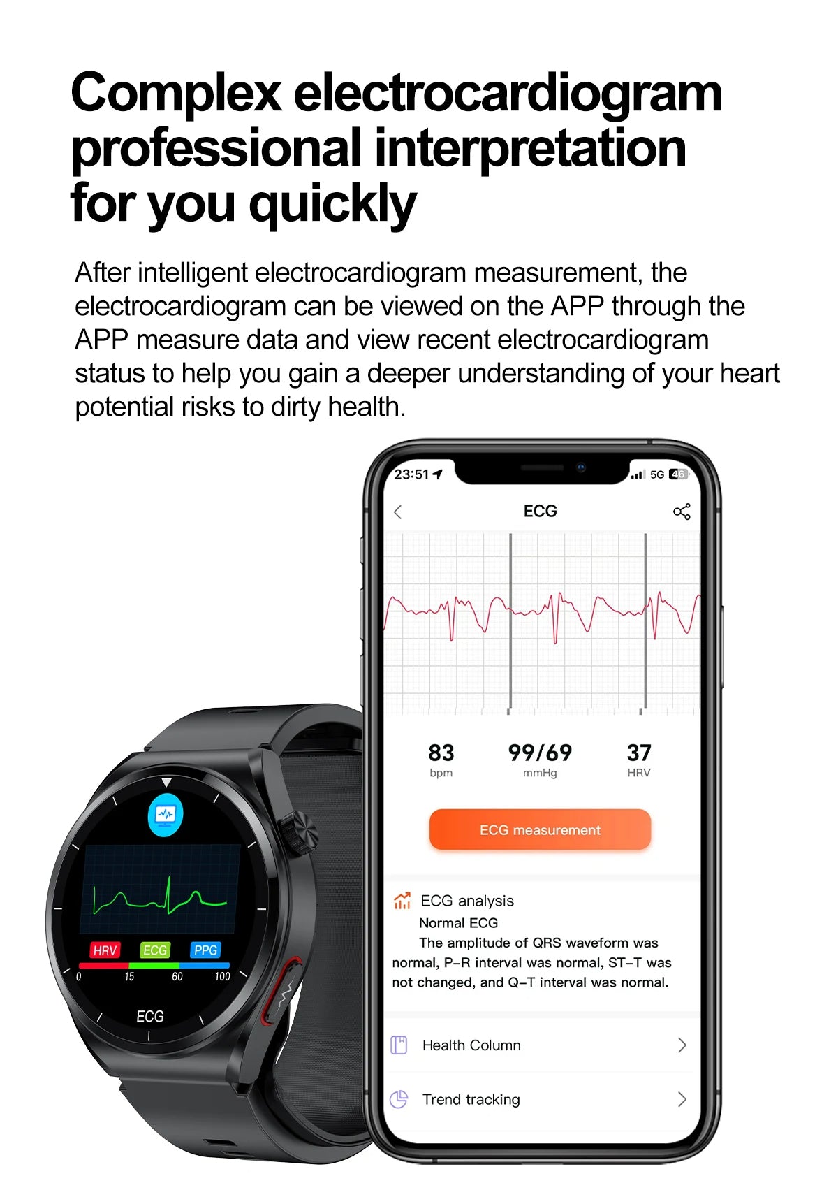 Gymbodiez© - GZP2 Smartwatch – Inflatable Cuff Blood Pressure Monitor, ECG, Blood Glucose Tracking, Heart Rate Monitoring, Bluetooth Calling, IP68 Waterproof